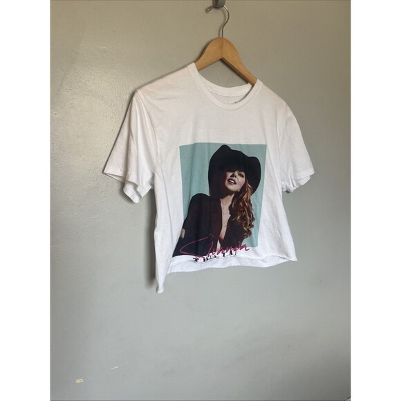 Shania Twain Crop Graphic T-shirt Women Large Blue Short Sleeve Music - Picture 2 of 8